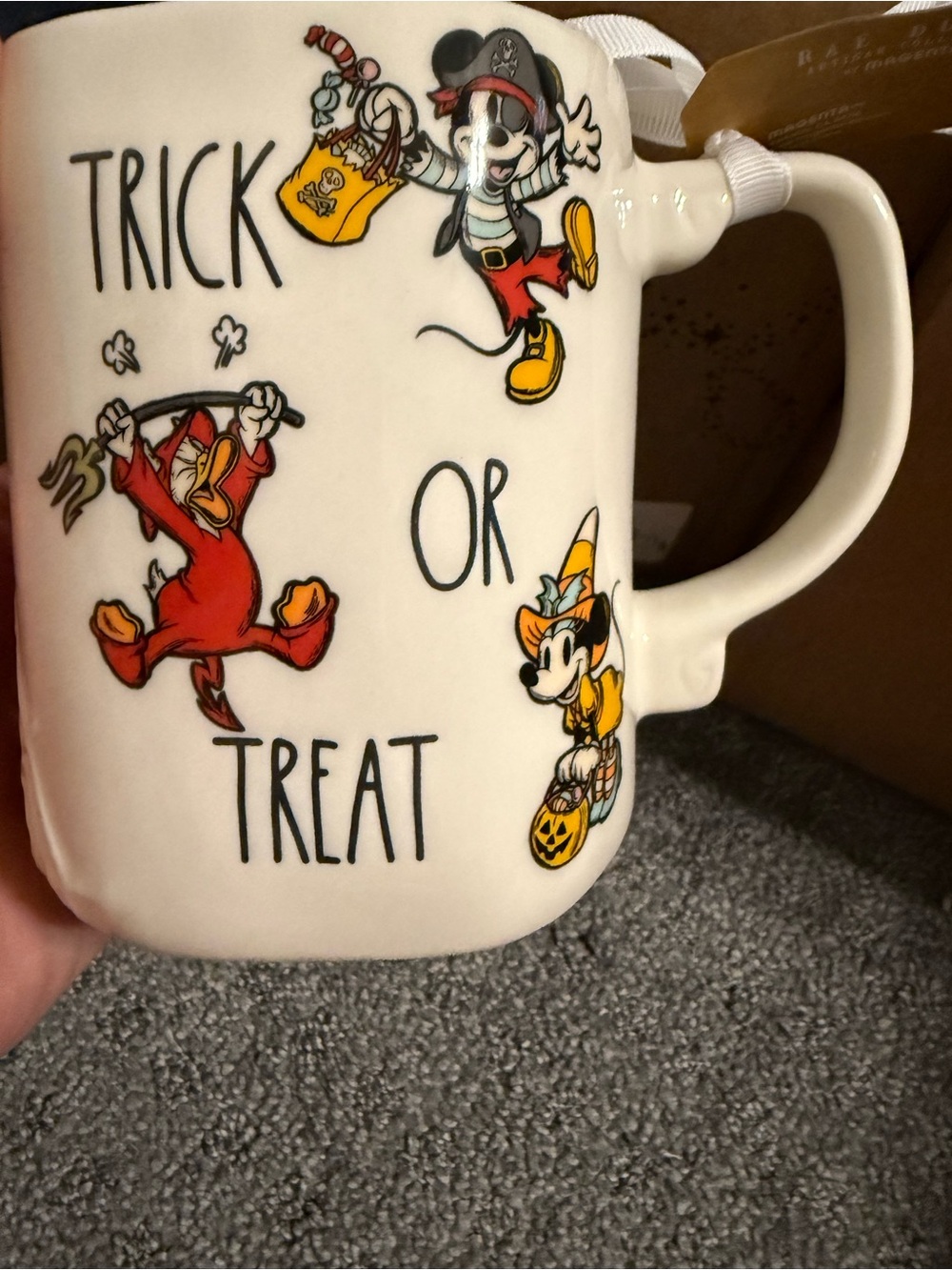 Disney x Rae Dunn Halloween 'Trick or Treat' White Ceramic Mug